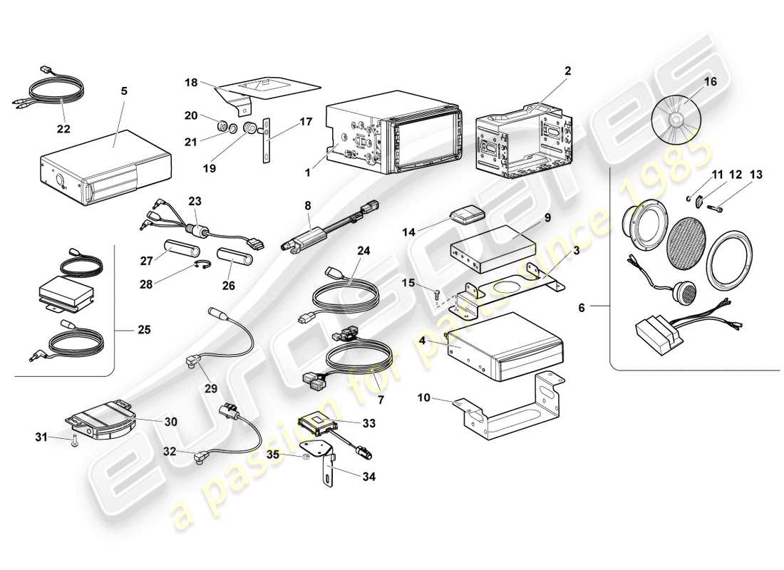 a part diagram from the lamborghini lp640 coupe (2009) parts catalogue