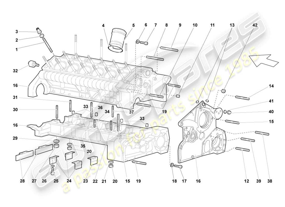 a part diagram from the lamborghini lp640 roadster (2007) parts catalogue