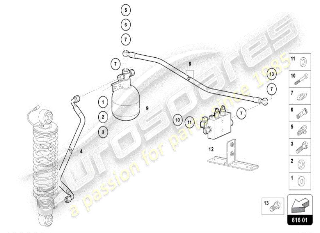 a part diagram from the lamborghini diablo vt (1999) parts catalogue