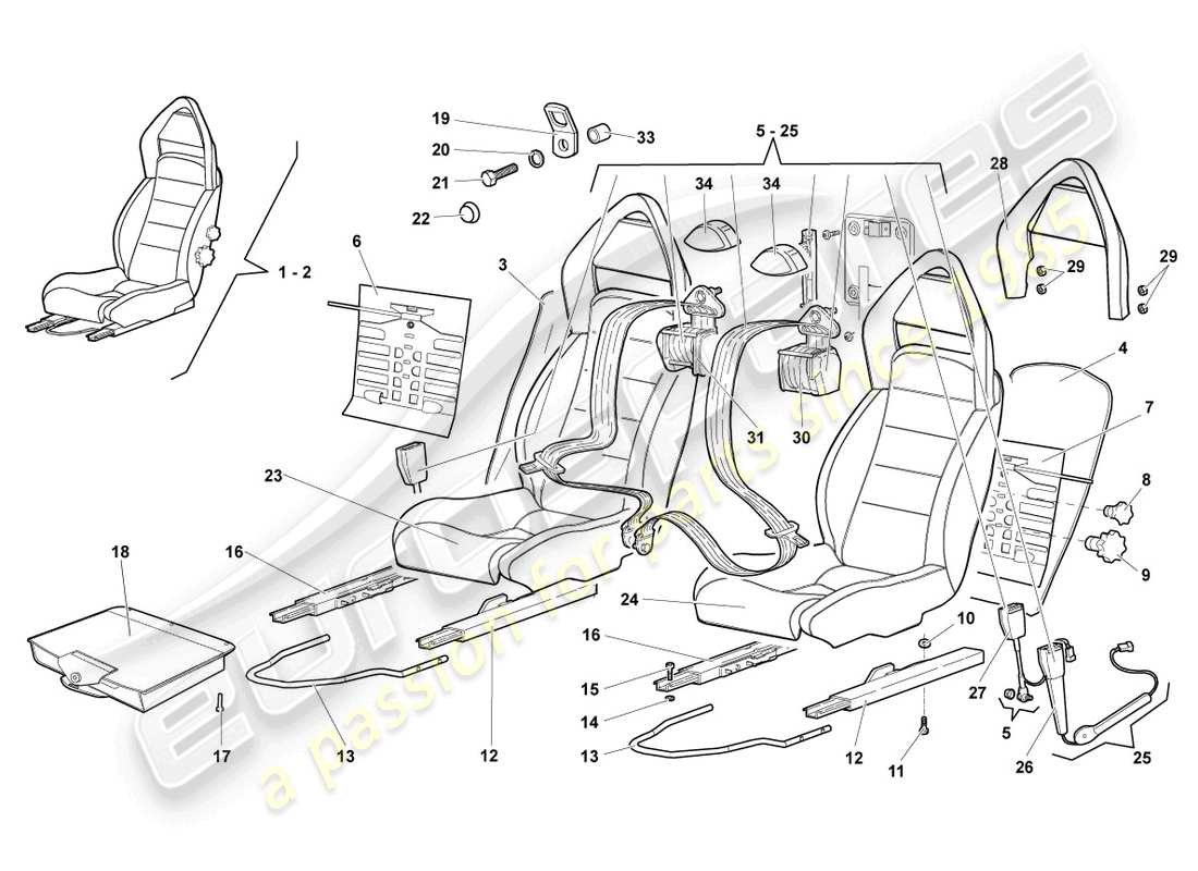 a part diagram from the lamborghini lp640 roadster (2009) parts catalogue