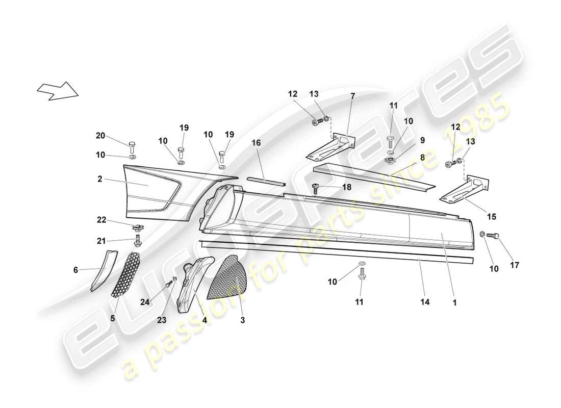 a part diagram from the lamborghini lp640 coupe (2009) parts catalogue