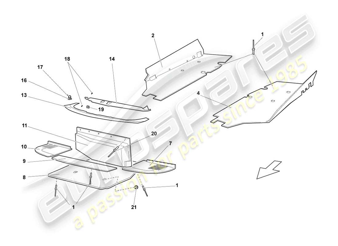 a part diagram from the lamborghini murcielago parts catalogue