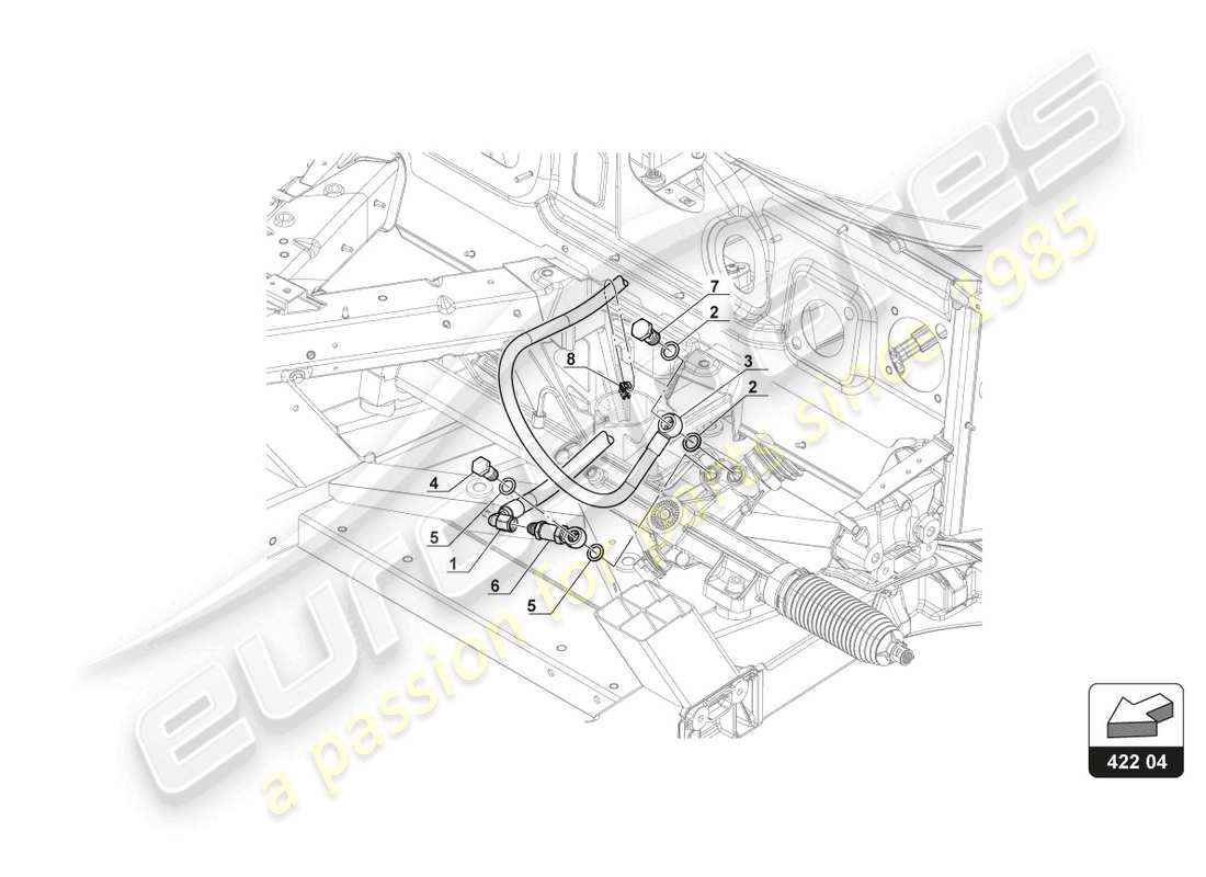 a part diagram from the lamborghini huracan squadra corse parts catalogue