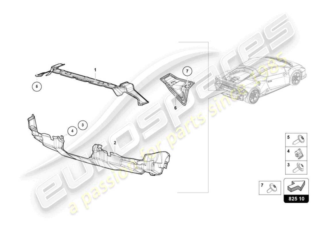 a part diagram from the lamborghini tecnica (2023) parts catalogue