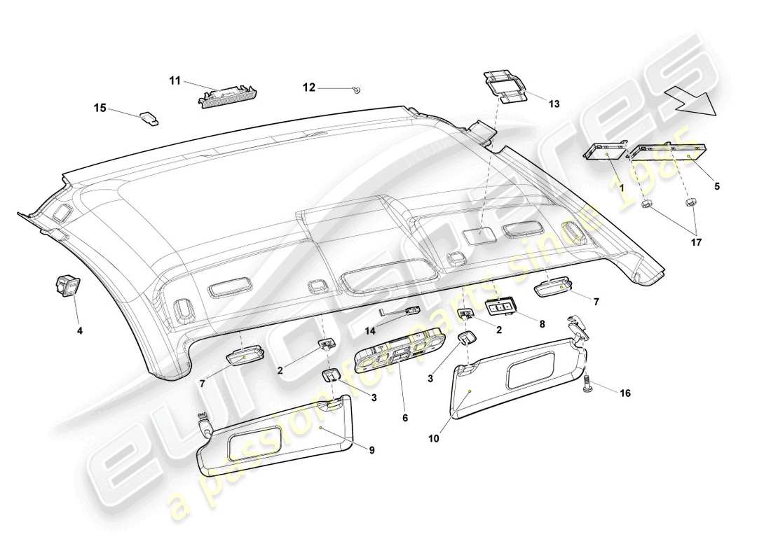 a part diagram from the lamborghini lp570-4 sl (2014) parts catalogue