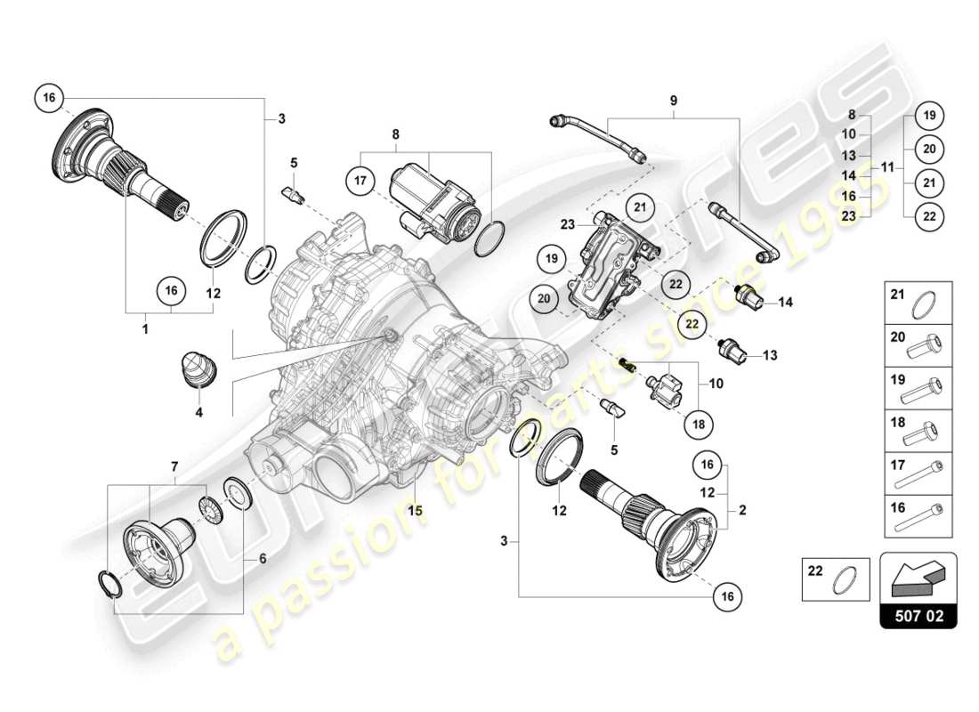 a part diagram from the lamborghini urus parts catalogue