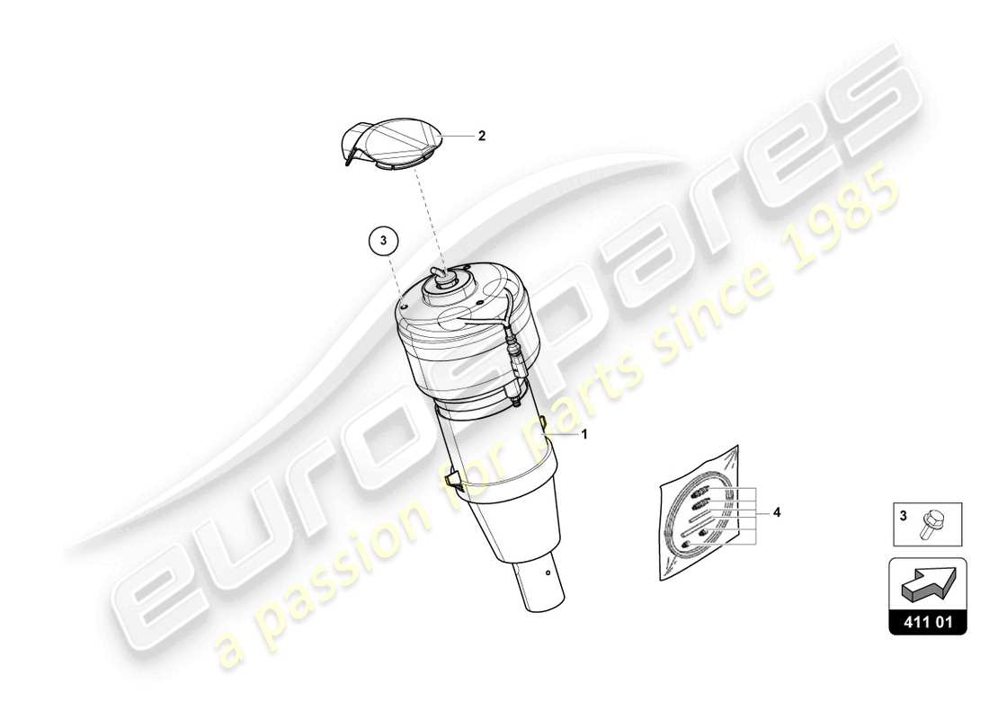 a part diagram from the lamborghini urus parts catalogue