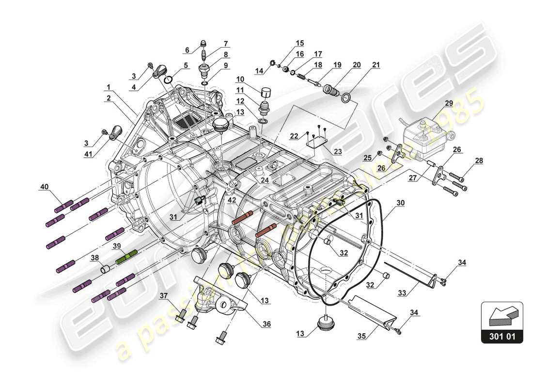 a part diagram from the lamborghini gt3 (2017) parts catalogue