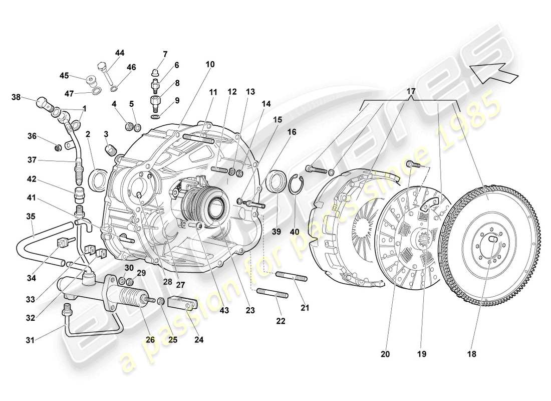 a part diagram from the Lamborghini LP640 Roadster (2008) parts catalogue