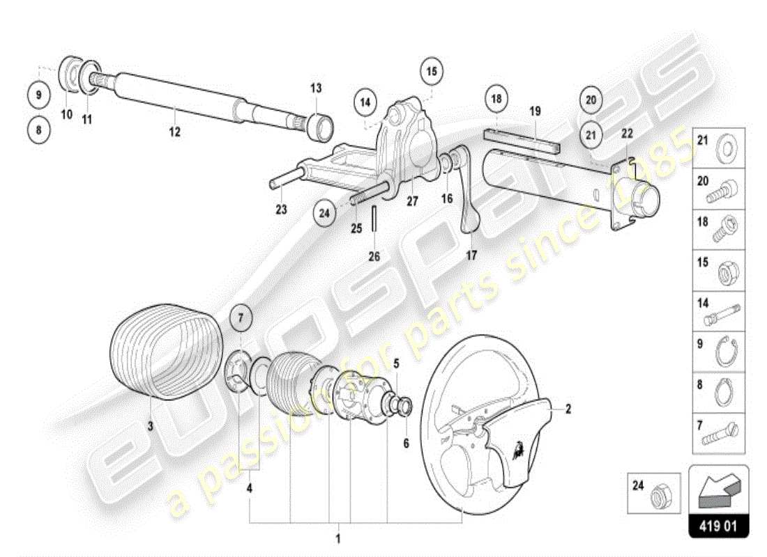 a part diagram from the lamborghini diablo vt (1996) parts catalogue