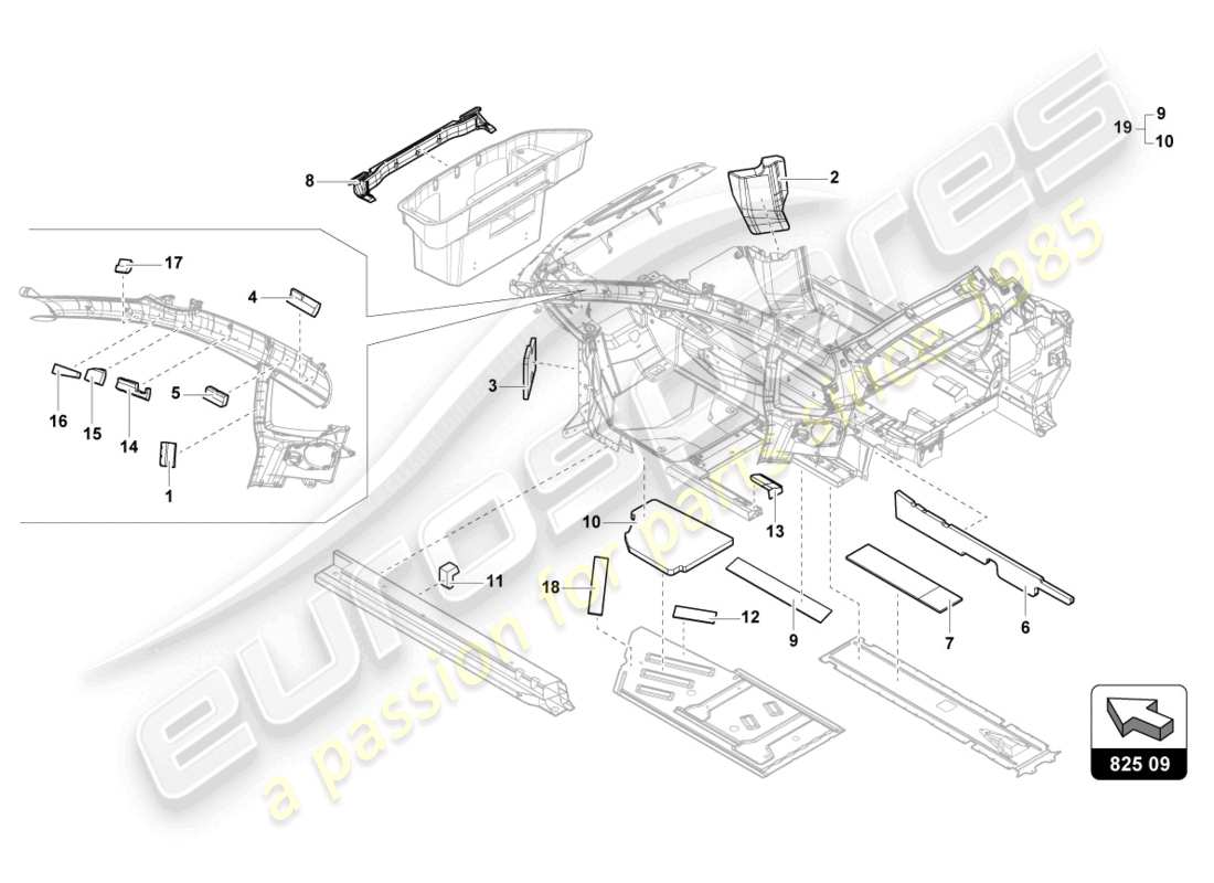 a part diagram from the lamborghini sto (2023) parts catalogue