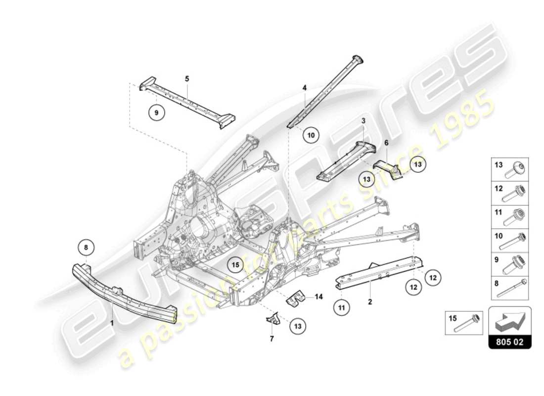 VIEW PARTS DIAGRAMS FROM THE LAMBORGHINI REVUELTO PARTS CATALOGUE a part diagram from the lamborghini revuelto parts catalogue