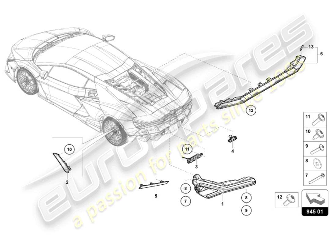 a part diagram from the lamborghini revuelto parts catalogue