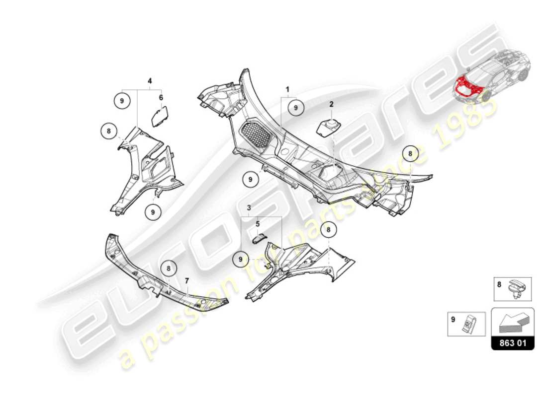 part diagram containing part number n90834301