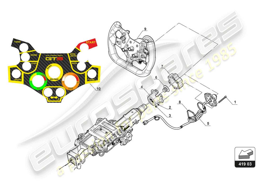VIEW PARTS DIAGRAMS FROM THE LAMBORGHINI HURACAN SQUADRA CORSE PARTS CATALOGUE a part diagram from the lamborghini huracan squadra corse parts catalogue