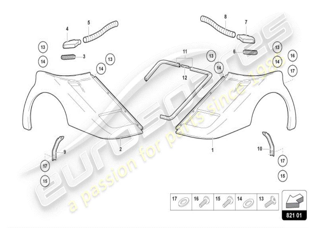 a part diagram from the lamborghini diablo vt (1995) parts catalogue