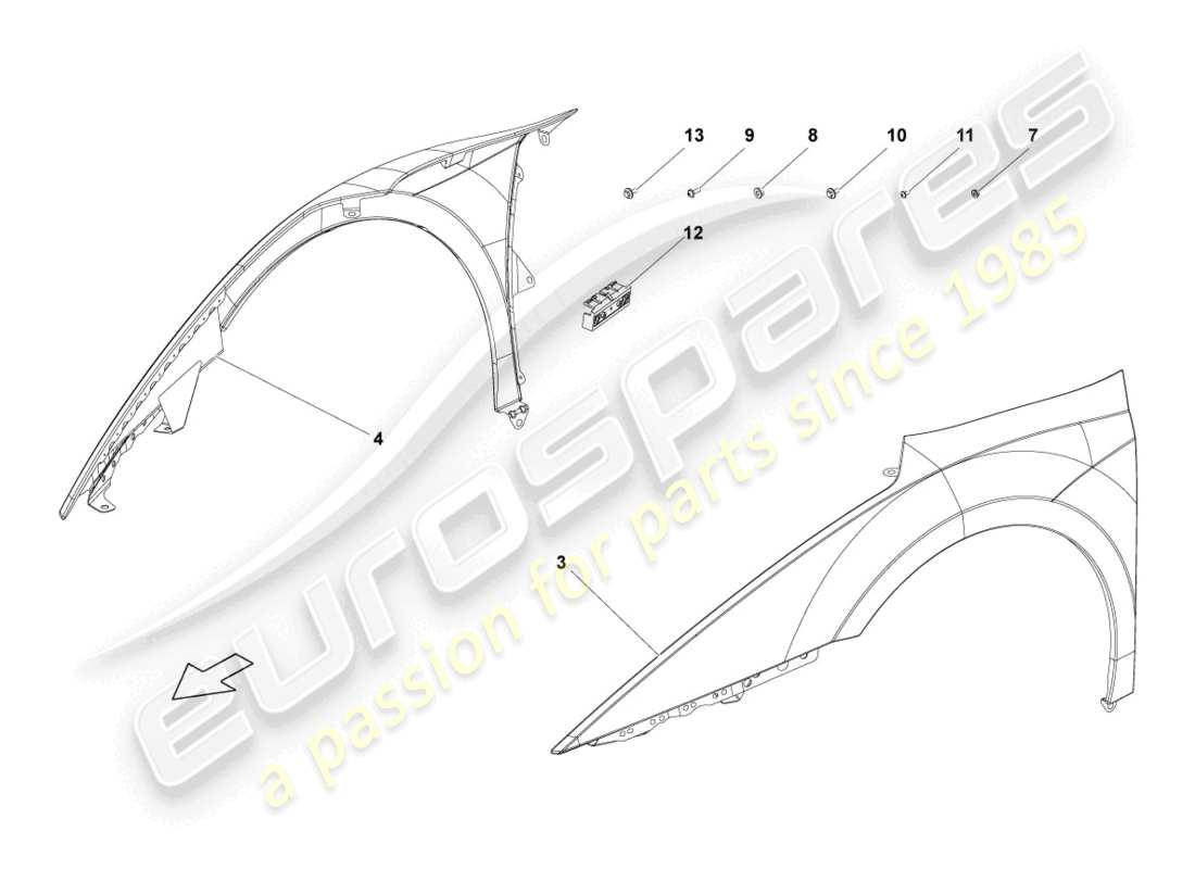 a part diagram from the lamborghini blancpain sts (2013) parts catalogue