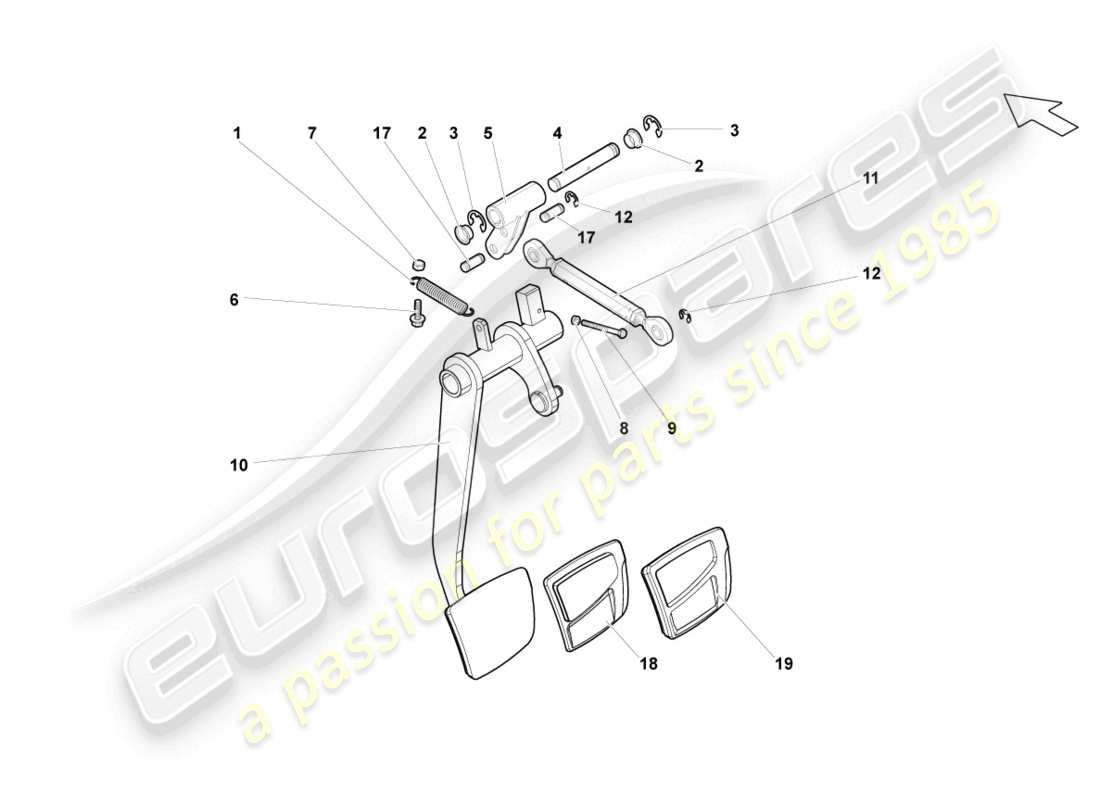 a part diagram from the lamborghini lp550-2 spyder (2013) parts catalogue