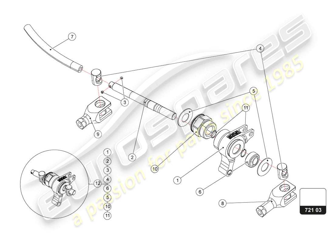 a part diagram from the lamborghini super trofeo evo 2 (2022) parts catalogue