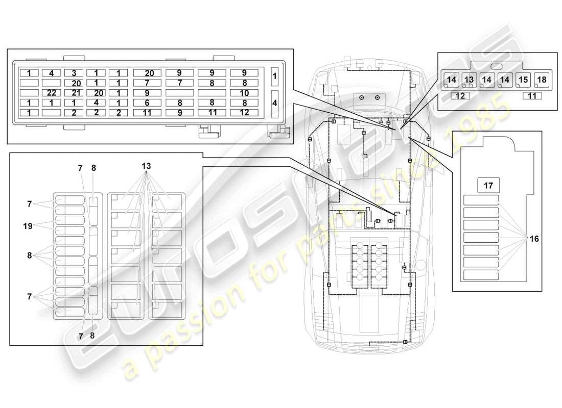a part diagram from the lamborghini gallardo parts catalogue