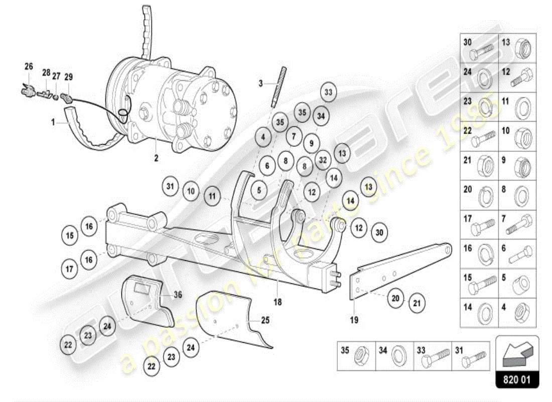 a part diagram from the lamborghini diablo parts catalogue