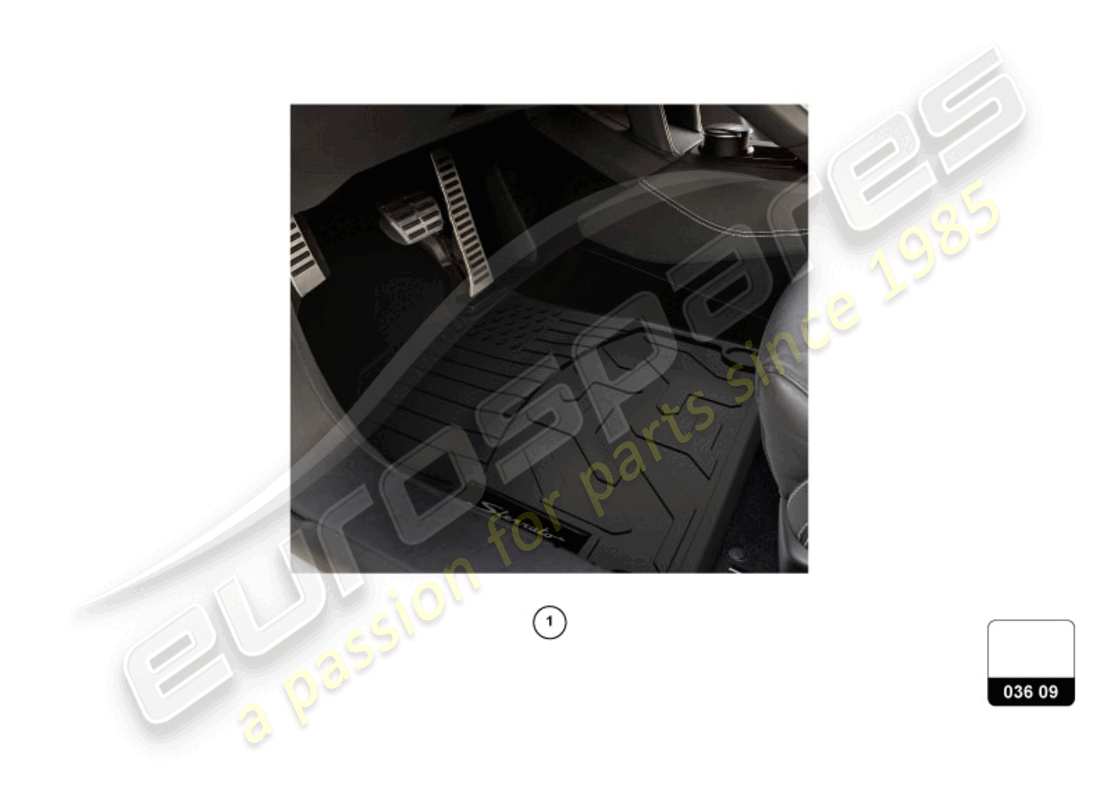a part diagram from the lamborghini huracan accessories parts catalogue
