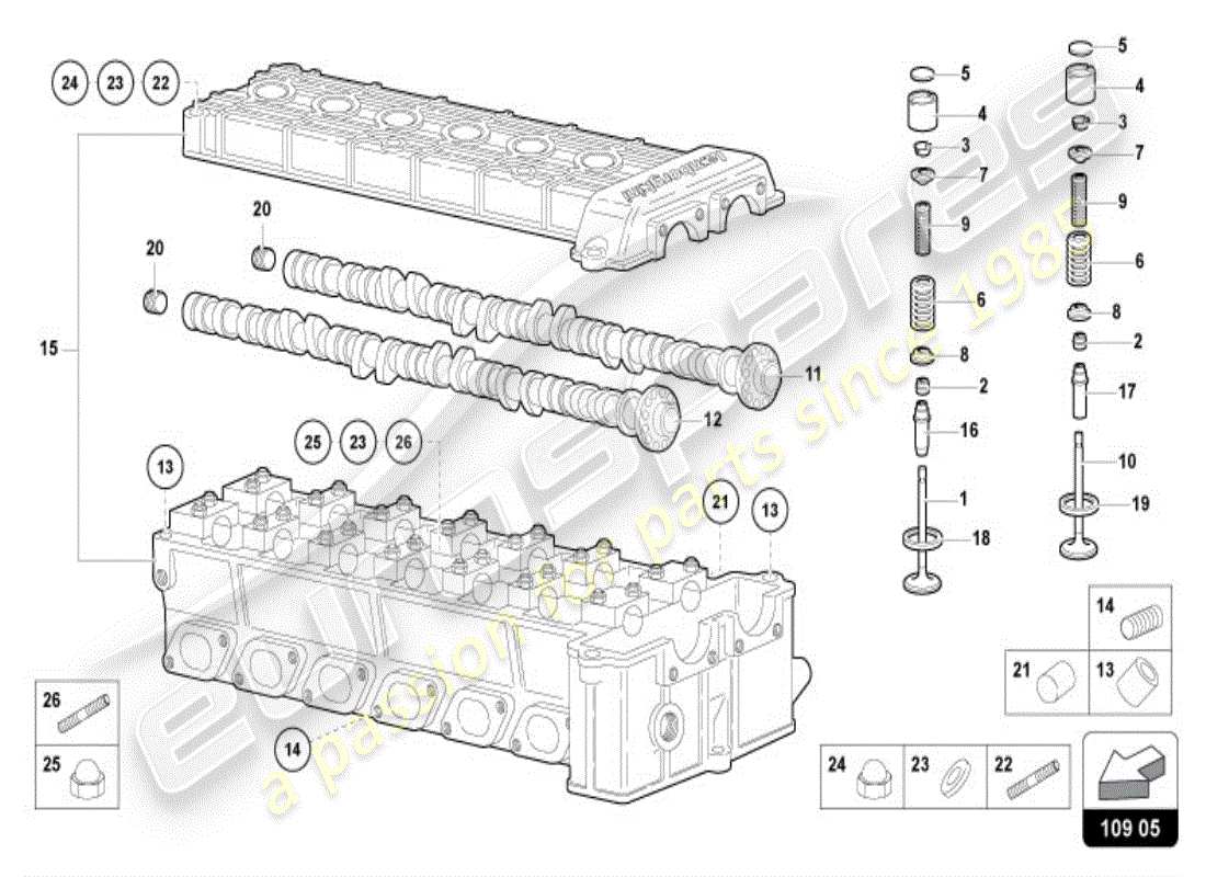 a part diagram from the lamborghini diablo vt (1997) parts catalogue