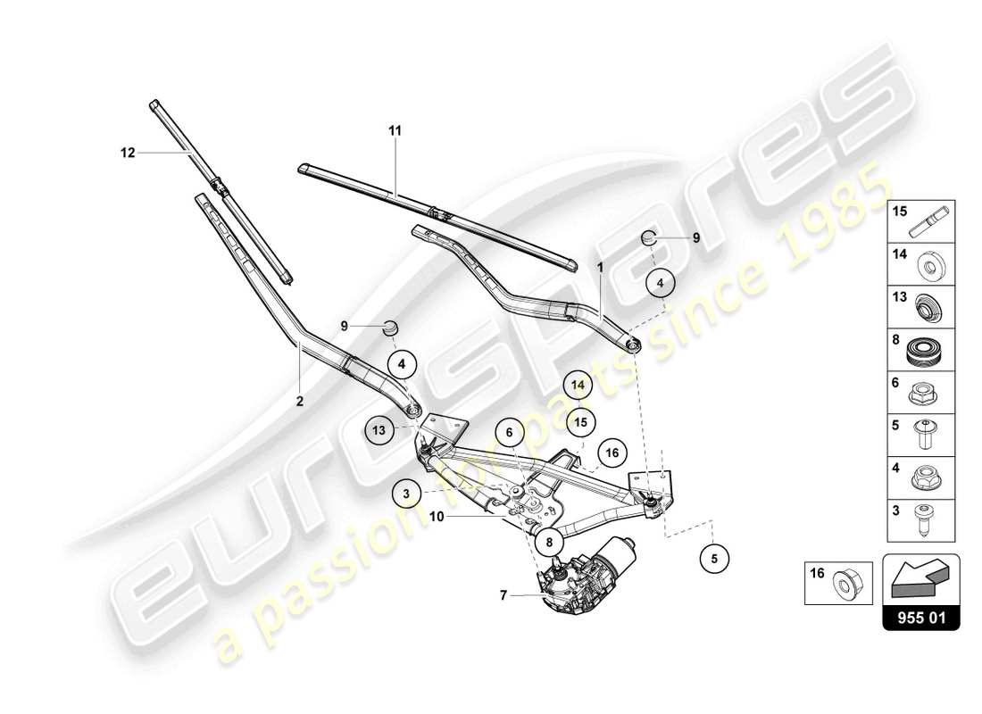 a part diagram from the lamborghini sian roadster (2021) parts catalogue