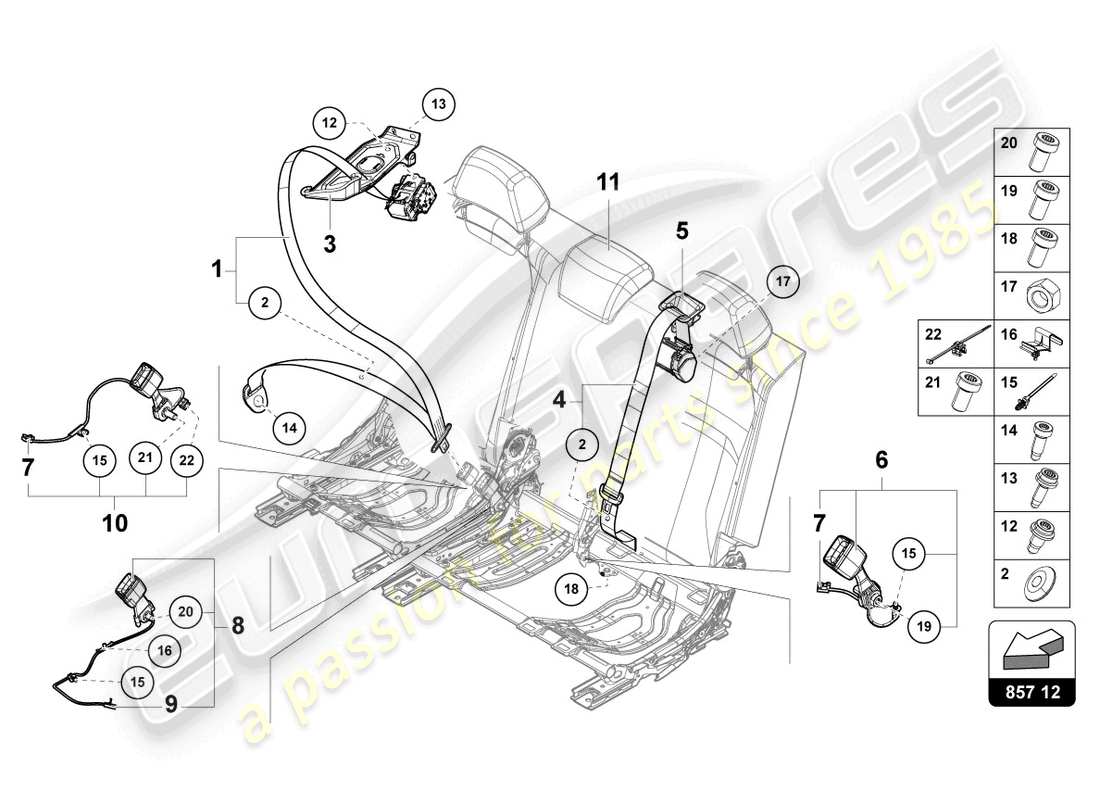 a part diagram from the lamborghini urus performante (2023) parts catalogue