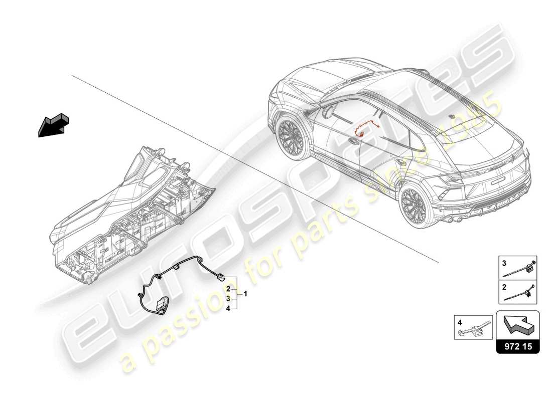 VIEW PARTS DIAGRAMS FROM THE LAMBORGHINI URUS PARTS CATALOGUE a part diagram from the lamborghini urus parts catalogue