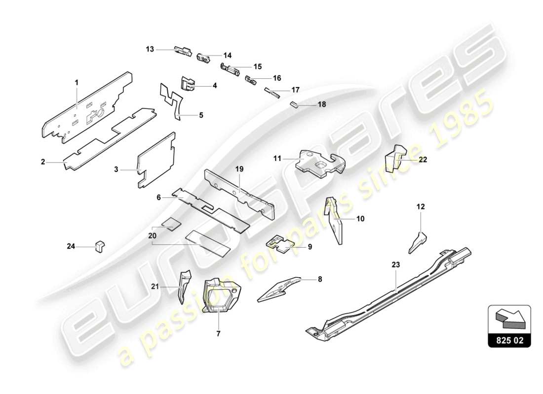 a part diagram from the lamborghini huracan tecnica parts catalogue