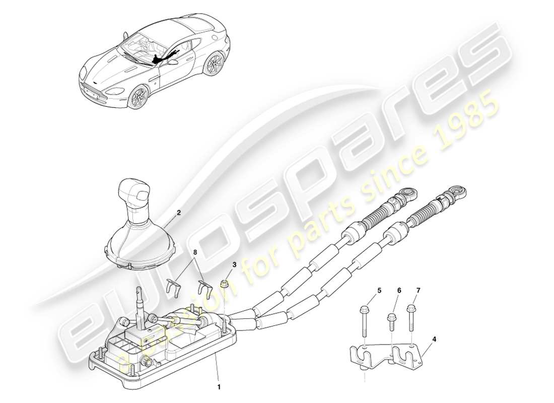 a part diagram from the aston martin v8 vantage parts catalogue