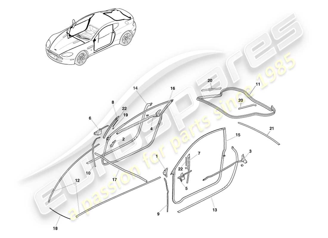 a part diagram from the aston martin v8 vantage (2007) parts catalogue