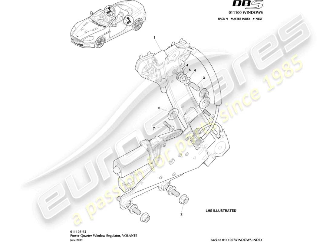 a part diagram from the aston martin dbs parts catalogue