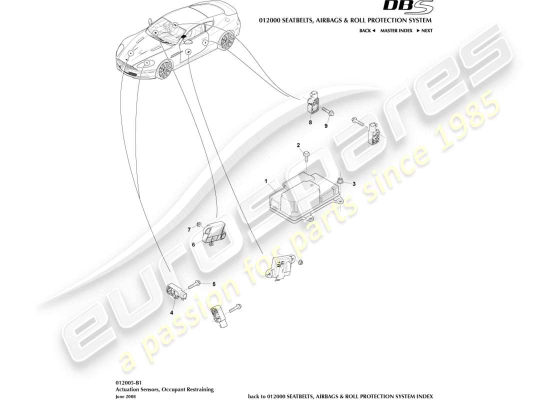 a part diagram from the aston martin dbs parts catalogue