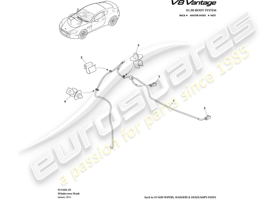 a part diagram from the aston martin vantage gt8 parts catalogue