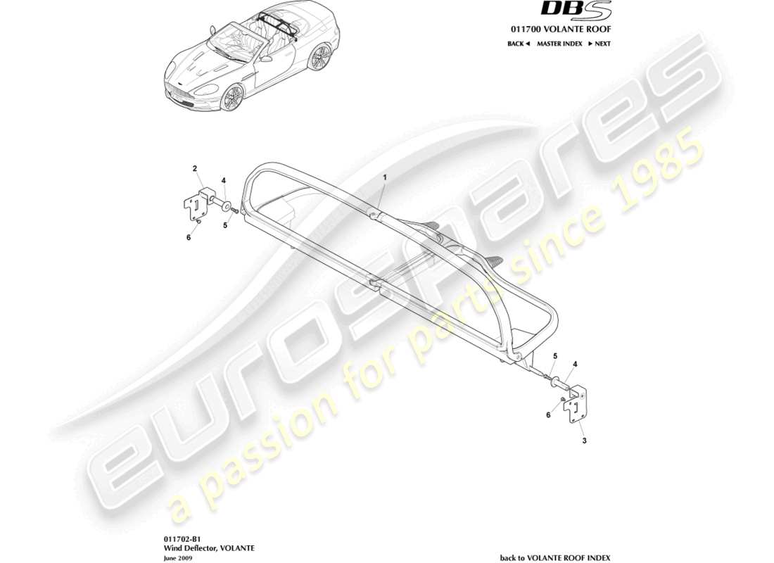 a part diagram from the aston martin dbs (2010) parts catalogue