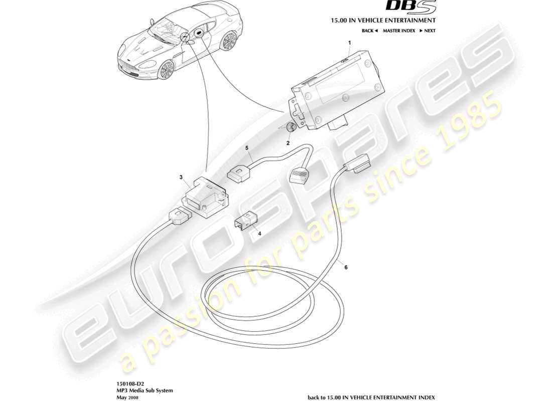 aston martin dbs (2008) mp3 media part diagram