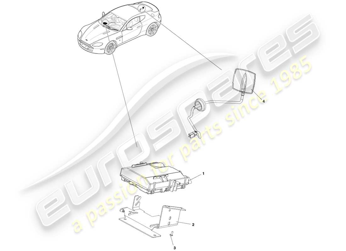a part diagram from the aston martin v8 vantage (2005) parts catalogue