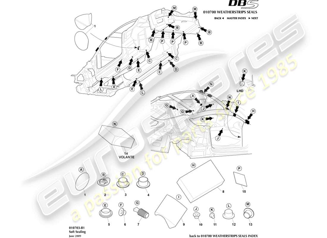a part diagram from the aston martin dbs parts catalogue
