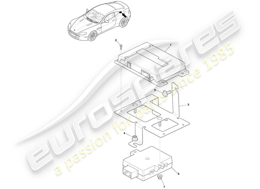 a part diagram from the aston martin v8 vantage parts catalogue