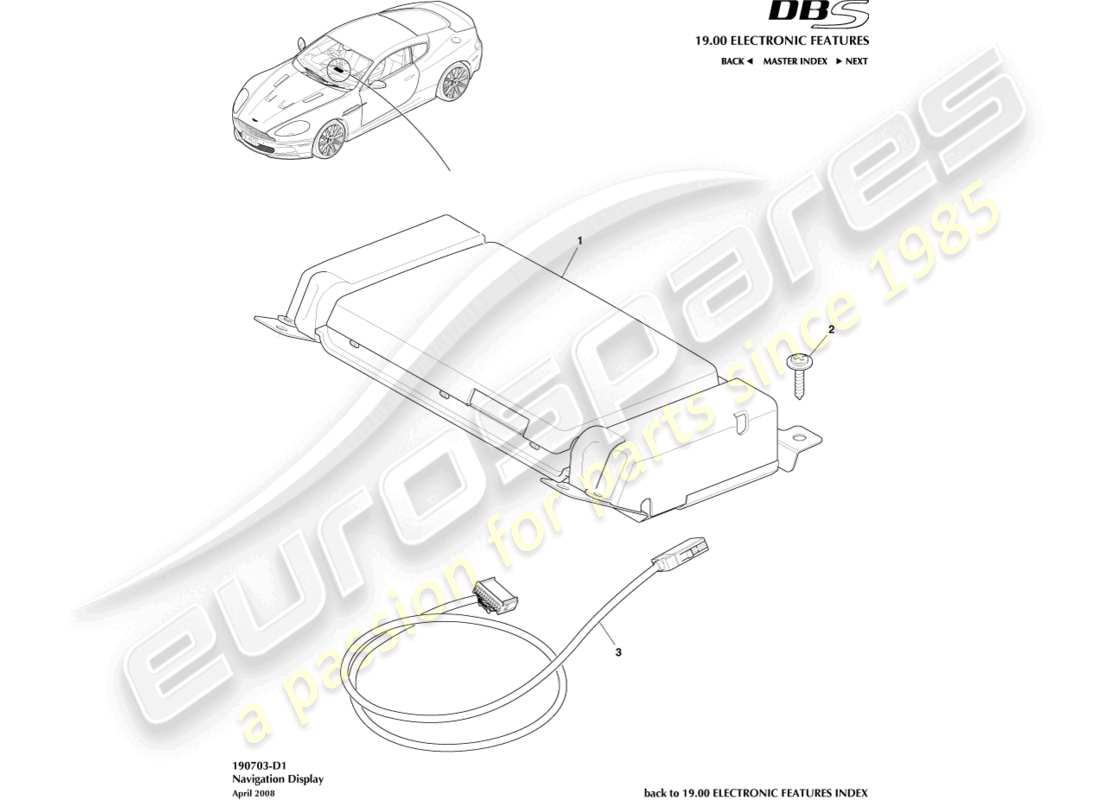 a part diagram from the aston martin dbs parts catalogue