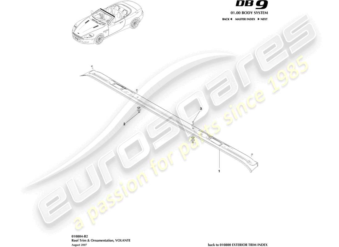a part diagram from the aston martin db9 (2004) parts catalogue