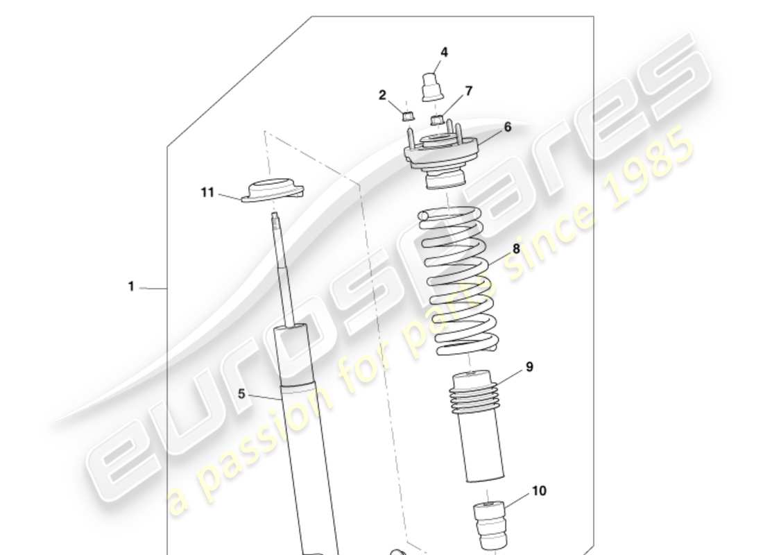 aston martin db9 (2004) rear spring & damper, to 09my part diagram