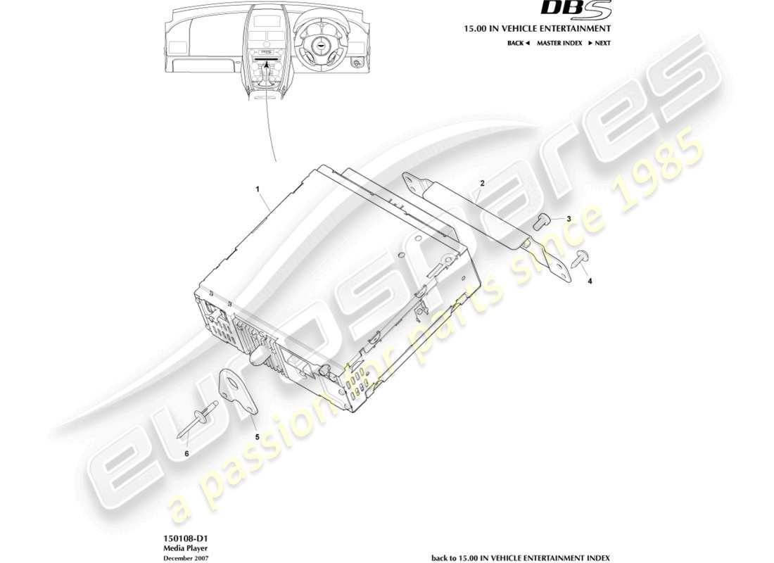 a part diagram from the aston martin dbs parts catalogue