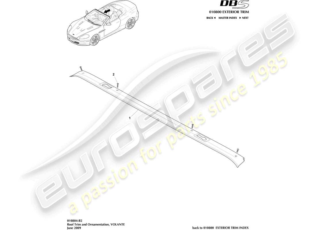 a part diagram from the aston martin dbs parts catalogue