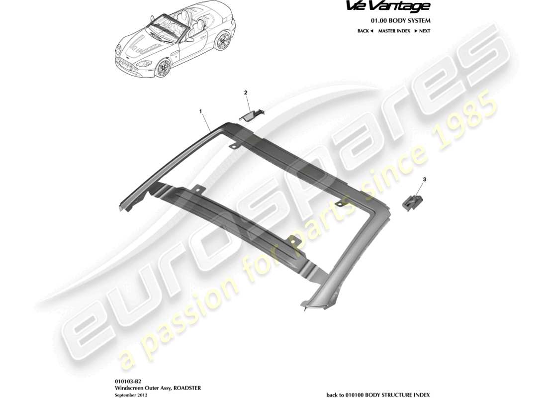a part diagram from the aston martin v12 vantage parts catalogue