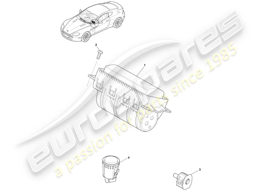 a part diagram from the aston martin v8 vantage parts catalogue
