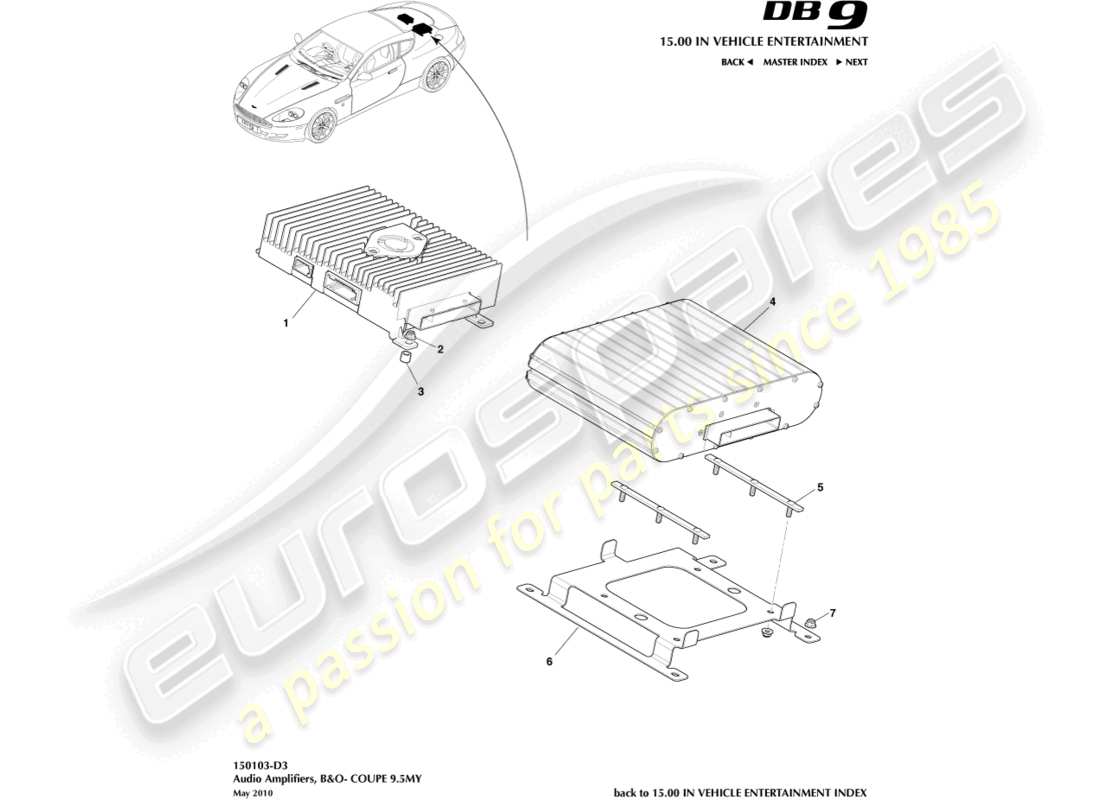 a part diagram from the aston martin db9 (2005) parts catalogue