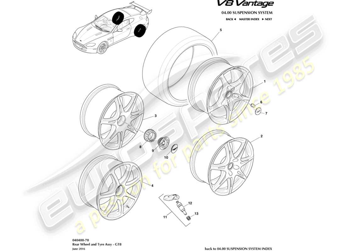 aston martin vantage gt8 (2017) rear wheels & tyres, gt8 part diagram